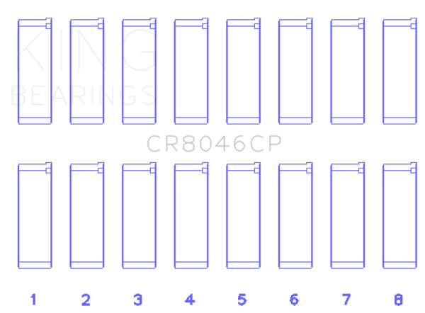 King Engine Bearings Porsche M 48.00/M 48.50 (Size +0.50mm) Connecting Rod Bearing Set - CR8046CP0.5