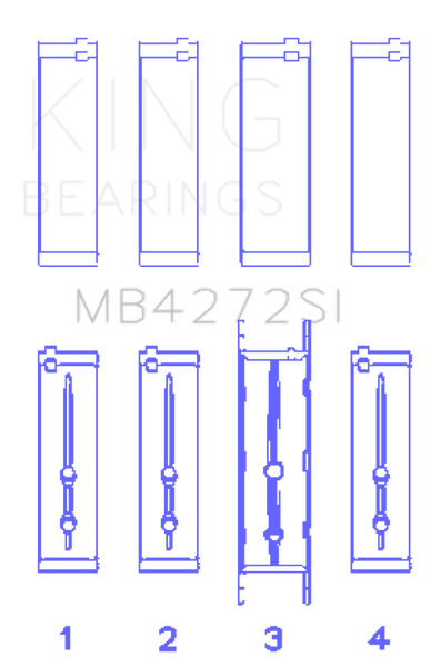King Engine Bearings HolDEn Alloytec 175/190 (Size +0.25mm) Main Bearing Set - MB4272SI0.25