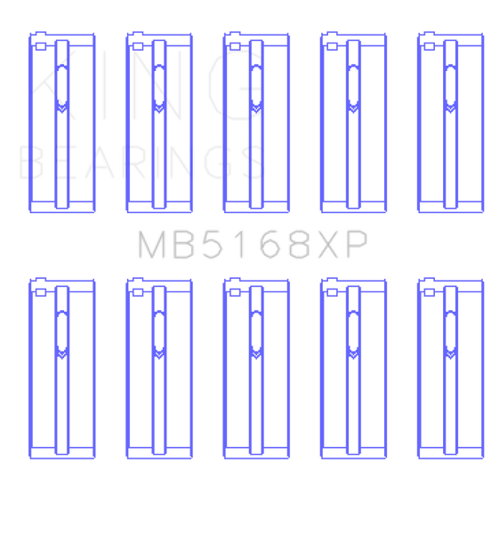 King Honda H22 50mm Journal Crankshaft Main Bearing Set (Size .25) - MB5168XP0.25