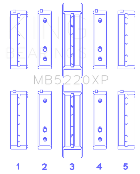 King Subaru WRX/STi EJ20 EJ22 EJ25 Flange #3 Position (Size 0.25) Performance Main Bearing Set - MB5220XP0.25