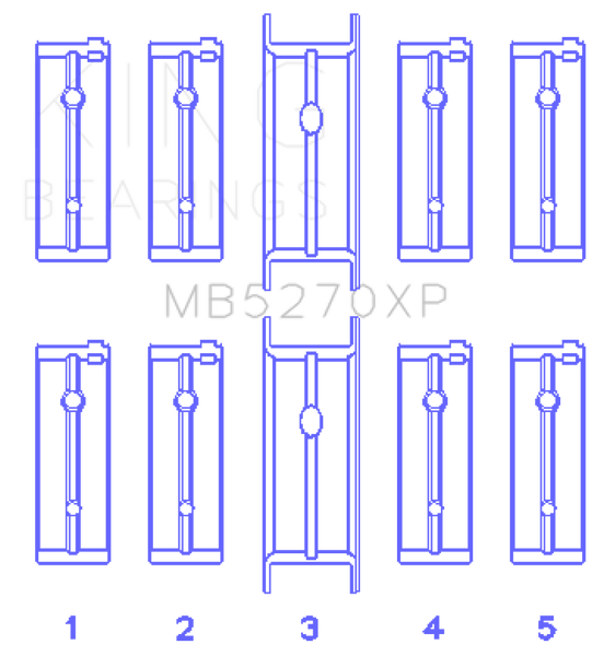 King 03-05 Dodge Neon SRT4 2.4L (Size 0.50 Oversized) Performance Main Bearing Set - MB5270XP0.5
