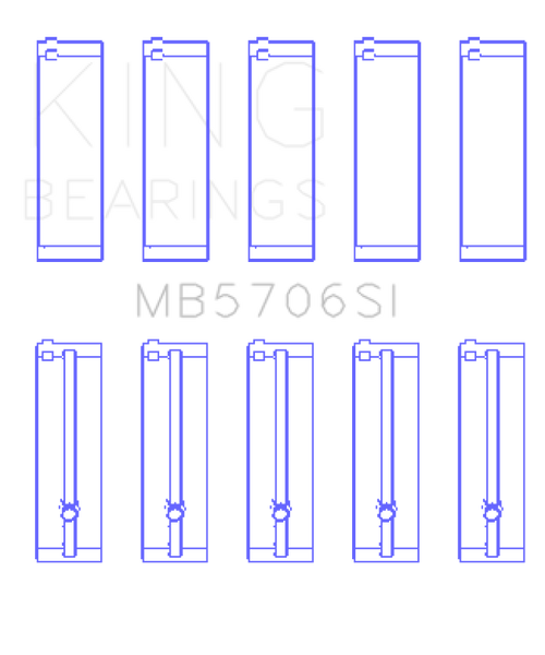 King Hyundai i30 G4FC (Size +0.25mm) Main Bearing Set - MB5706SI0.25