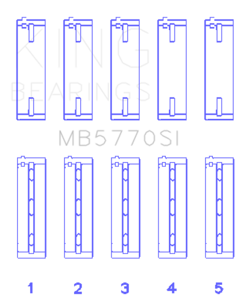 King Engine Bearings Nissan Vk45Dd/E/Vk50Ve/Vk56DE/Vd (Size +0.25mm) Main Bearing Set - MB5770SI0.25