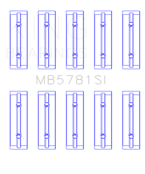 King Engine Bearings Nissan Mr18DE/Mr20DE Renault M4R 700/01/04 (Size +0.25mm) Main Bearing Set - MB5781SI0.25