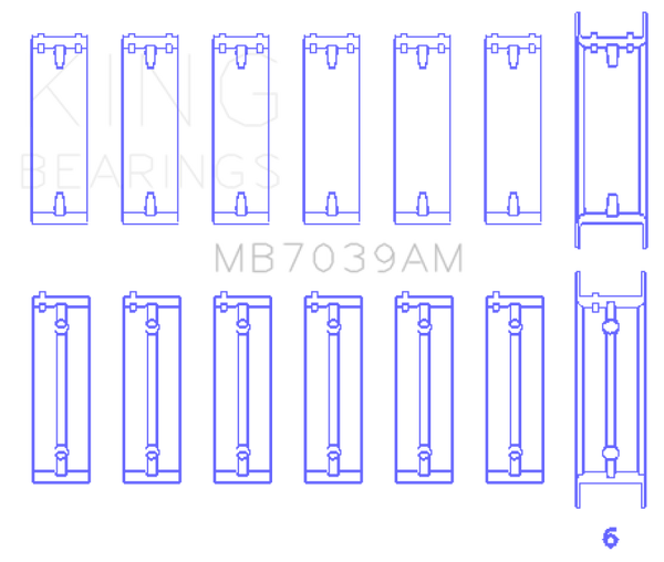 King BMW M51/M57 (Size STD) Main Bearing Set - MB7039AM