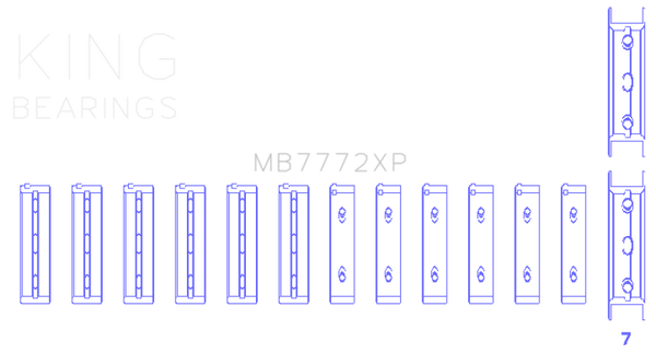 King Subaru EZ30/EZ30D (Size 0.50 Oversized) Performance Main Bearing Set - MB7772XP0.5