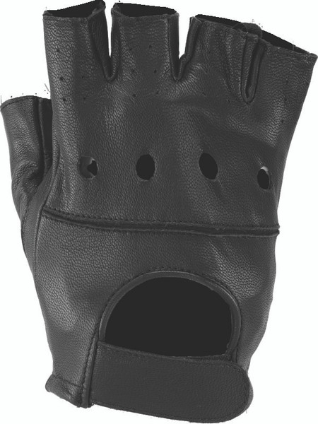 Kuryakyn Leather By River Road Diamond Shorty Gloves Black Womens - Large - 094498
