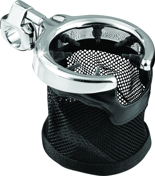 Kuryakyn Mesh Basket Universal Drink Holder 1in Clamp Chrome - 1422