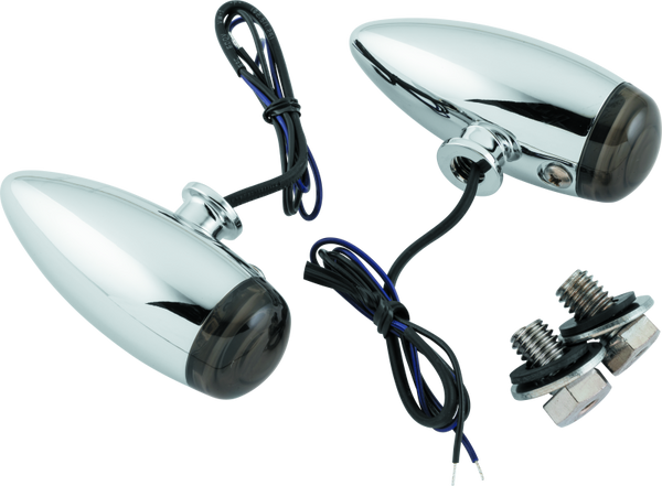 Kuryakyn Super Bright LED Mini Bullet Lights Amber Chrome - 2500