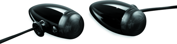 Kuryakyn Super Bright LED Mini Bullet Lights Amber Gloss Black - 2504