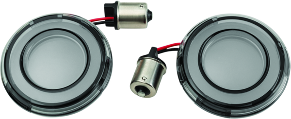 Kuryakyn Tracer L.E.D. Front Turn Signal Insert, Red Light, Smoke Lens 1156 - 2907