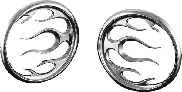 Kuryakyn Flame Speaker Grills Chrome - 3788