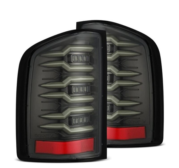 AlphaRex 07-13 Chevrolet Silverado 1500 (Ex. Hybrid Models) LUXX-Series LED Tail Lights Alpha-Black - 620090