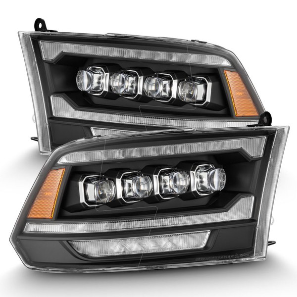 AlphaRex 09-18 Dodge Ram 2500 NOVA LED Proj Headlights Plank Style Design Black w/ Activation Light - 880555
