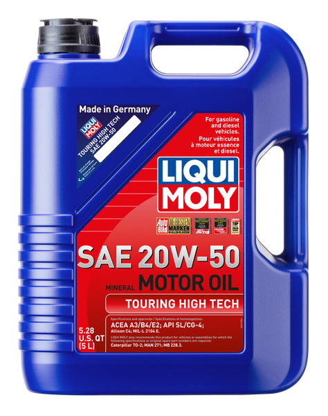 LIQUI MOLY 5L Touring High Tech Motor Oil SAE 20W50 - 20114