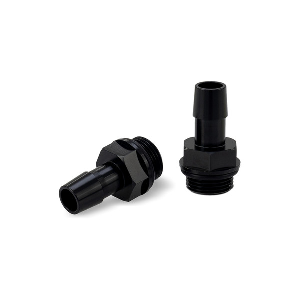 Mishimoto 2pcs. M20x1.5 1/2in Aluminum Catch Can Fittings - Black - MMFT-M20-12BK