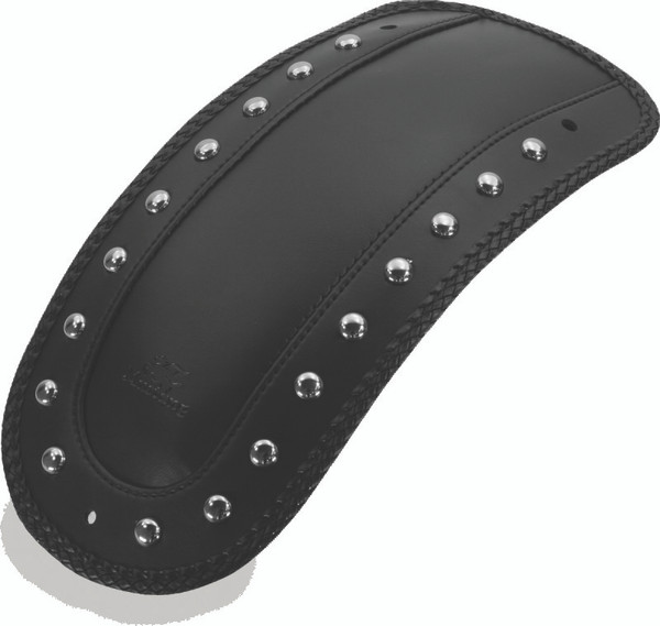 Mustang 00-17 Harley Softail FLSTS, FLSTN, FLSTC w/Stud Plate Fender Bib w/Studs - Black - 78113