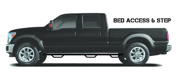 N-Fab Podium LG 15.5-17 Dodge Ram 1500 Quad Cab 6.4ft Standard Bed - Tex. Black - Bed Access - 3in - HPD1594QC-6-TX