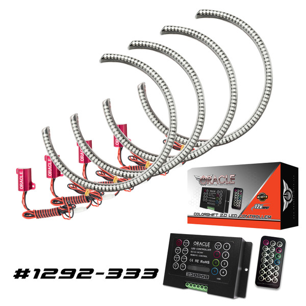 Oracle Dodge Challenger 08-14 LED Waterproof Halo Kit - ColorSHIFT w/ 2.0 Controller SEE WARRANTY - 1292-333