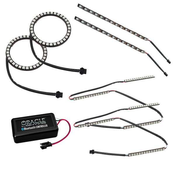 Oracle 15-17 Ford Mustang V6/GT/Shelby Dynamic DRL  w/ Halo Kit - ColorSHIFT - Dynamic SEE WARRANTY - 1335-332