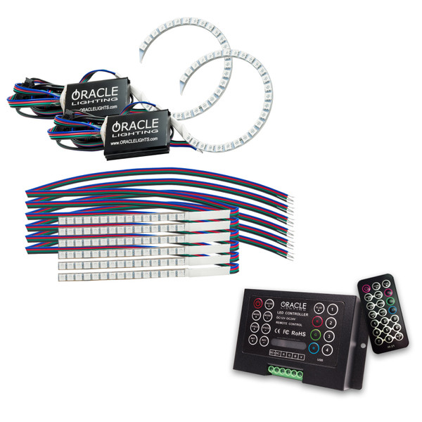 Oracle 18-21 Ford Mustang DRL Upgrade w/ Halo Kit - ColorSHIFT 2 SEE WARRANTY - 1348-333