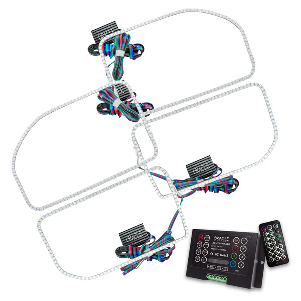 Oracle Ford F250/350 11-16 Halo Kit (Square Ring Design) - ColorSHIFT w/ 2.0 Controller SEE WARRANTY - 2383-333