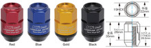 Project Kics Leggdura Racing Shell Type Lug Nut 35mm Closed-End Look 16 Pcs + 4 Locks 12X1.5 Black - WCL3511K