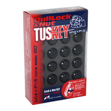 Project Kics 16 LUGS + 4 LOCKS Tuskey Black Bullock And Nut Set - 14X1.50 - WT0600B