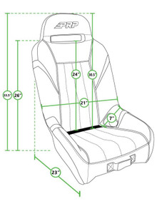 PRP Polaris RZR PRO XP/PRO R/Turbo R GT/S.E. Suspension Seat- Black/Gray - A5701-PORXP-203