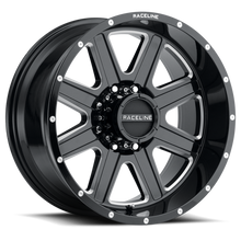 Raceline 940M Hostage 22x12in / 8x170 BP / -44mm Offset / 125.2mm Bore - Black & Milled Wheel - 940M-22281-44