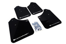Rally Armor 02-07 Subaru WRX/STI/RS/2.5i (Wagons Req. Mod.) Black UR Mud Flap w/White Logo - MF1-UR-BLK/WH