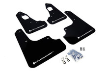 Rally Armor 08-17 Mitsubishi EVO X Black UR Mud Flap w/ White Logo - MF10-UR-BLK/WH