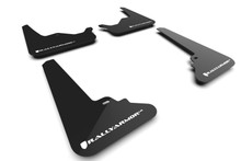 Rally Armor 21-25 Tesla Model S / S Plaid Black UR Mud Flap w/White Logo - MF101-UR-BLK-WH