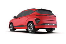 Rally Armor 2024 Hyundai Kona/Kona EV Black UR Mud Flap w/Red Logo - MF113-UR-BLK-RD