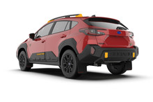 Rally Armor 24-25 Subaru Crosstrek (Wilderness Only) Black UR Mudflap W/Wild-Orange Logo No Drill Re - MF116-UR-BLK-WOR
