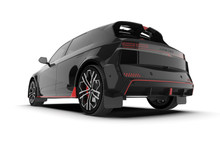 Rally Armor 2025 Hyundai Ioniq 5 N Black Mud Flap w/Metallic Black Logo - MF117-UR-BLK-MBK