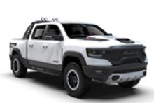 Rally Armor 21-25 Dodge Ram 1500 TRX Black UR Mud Flap - Red Logo - MF128-UR-BLK-RD