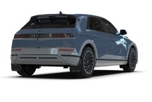 Rally Armor 2025 Hyundai Ioniq 5 PE Black UR Mud Flap w/ Performance Blue Logo - MF137-UR-BLK-PBL