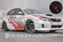 Rally Armor 11-14 Subaru WRX/STI (Sedan Only) Black UR Mud Flap w/Blue Logo - MF19-UR-BLK/BL