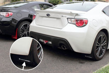 Rally Armor 13-17 Subaru BRZ/Toyota FR-S Black UR Mud Flap w/White Logo - MF23-UR-BLK/WH