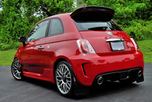 Rally Armor 12-18 Fiat 500 Black UR Mud Flap w/Red Logo - MF25-UR-BLK/RD