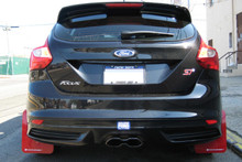 Rally Armor 12-19 Ford Focus ST / 16-19 RS Red Mud Flap w/White Logo - MF27-UR-RD/WH