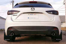 Rally Armor 14-18 Mazda3 Black UR Mud Flap w/White Logo - MF31-UR-BLK/WH