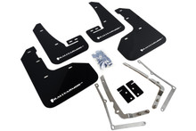 Rally Armor 15-17.5 MKVII VW Golf R Black UR Mud Flap w/White Logo - MF40-UR-BLK/WH