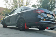 Rally Armor 15-18 VW Jetta Red UR Mud Flap w/White Logo - MF42-UR-RD/WH