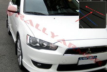 Rally Armor 07-17 Mitsubishi Lancer Black UR Mud Flap w/ Red Logo - MF8-UR-BLK/RD