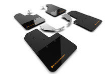 Rally Armor 21-25 Ford Bronco (Steel Bmpr - NO Rptr/Sprt - NO RR/RB) Blk Mud Flap w/Cy Orange Logo - MF85-NO-ST-COR