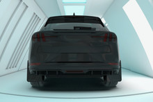 Rally Armor 21-25 Ford Mustang Mach-E/GT/Rally Black Mud Flap w/White Logo - MF96-UR-BLK-WH