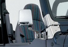 Rampage 1987-1995 Jeep Wrangler(YJ) Half Door Side Mirrors - Chrome - 7504