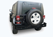 Rampage 2007-2018 Jeep Wrangler(JK) Double Tube Rear Bumper - Black - 88648